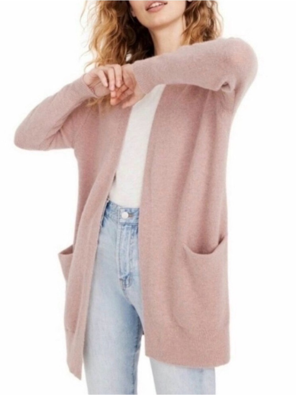 Madewell Ryder Cardigan in‎ Blush Maeve Pink.